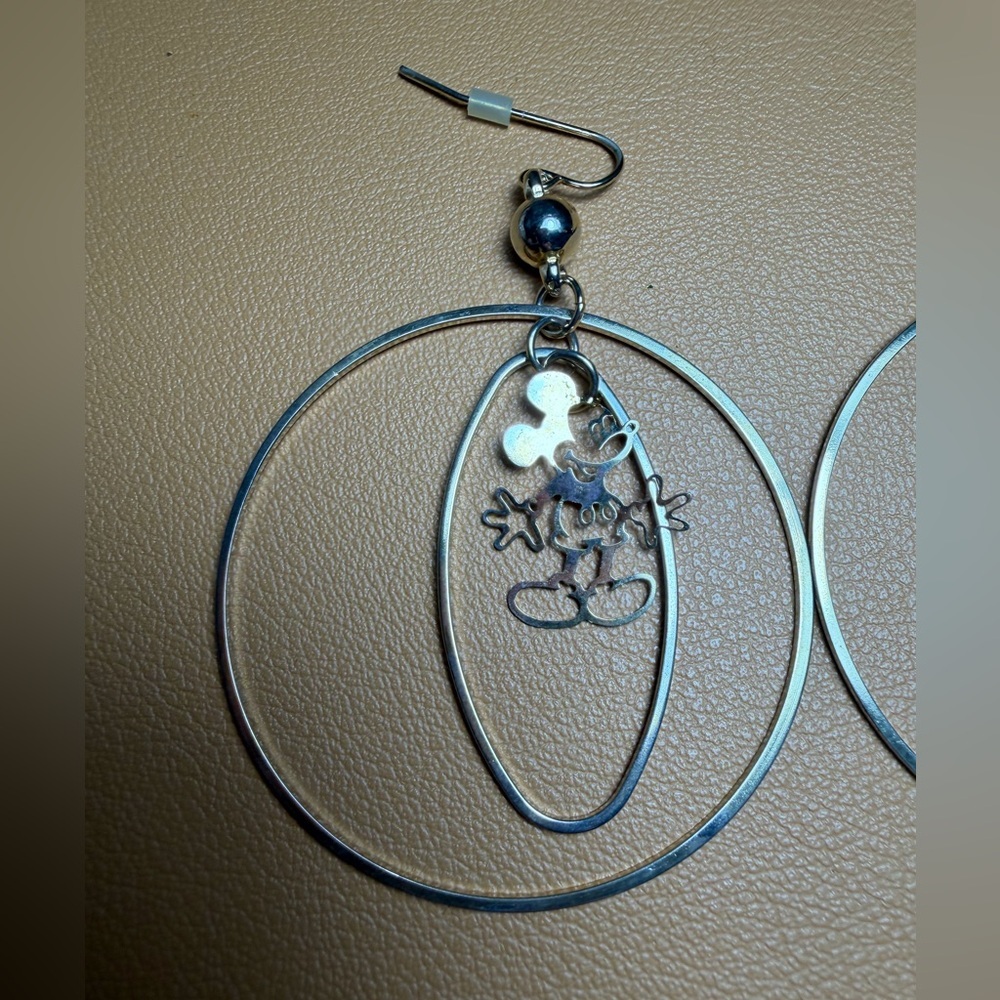 Disney Mickey Mouse Lightweight Dangle Hoop Earrings - Picture 9 of 10